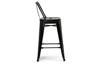 Black | Rayne 24 inch Metal Counter Height Stool