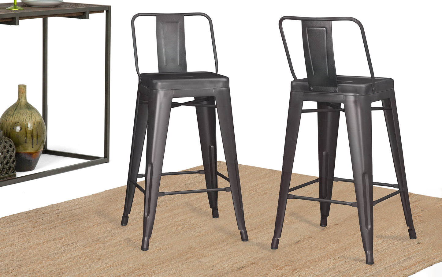 Gunmetal Grey | Rayne 24 inch Metal Counter Height Stool