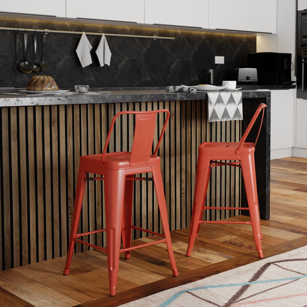 Orange | Rayne 24 inch Metal Counter Height Stool