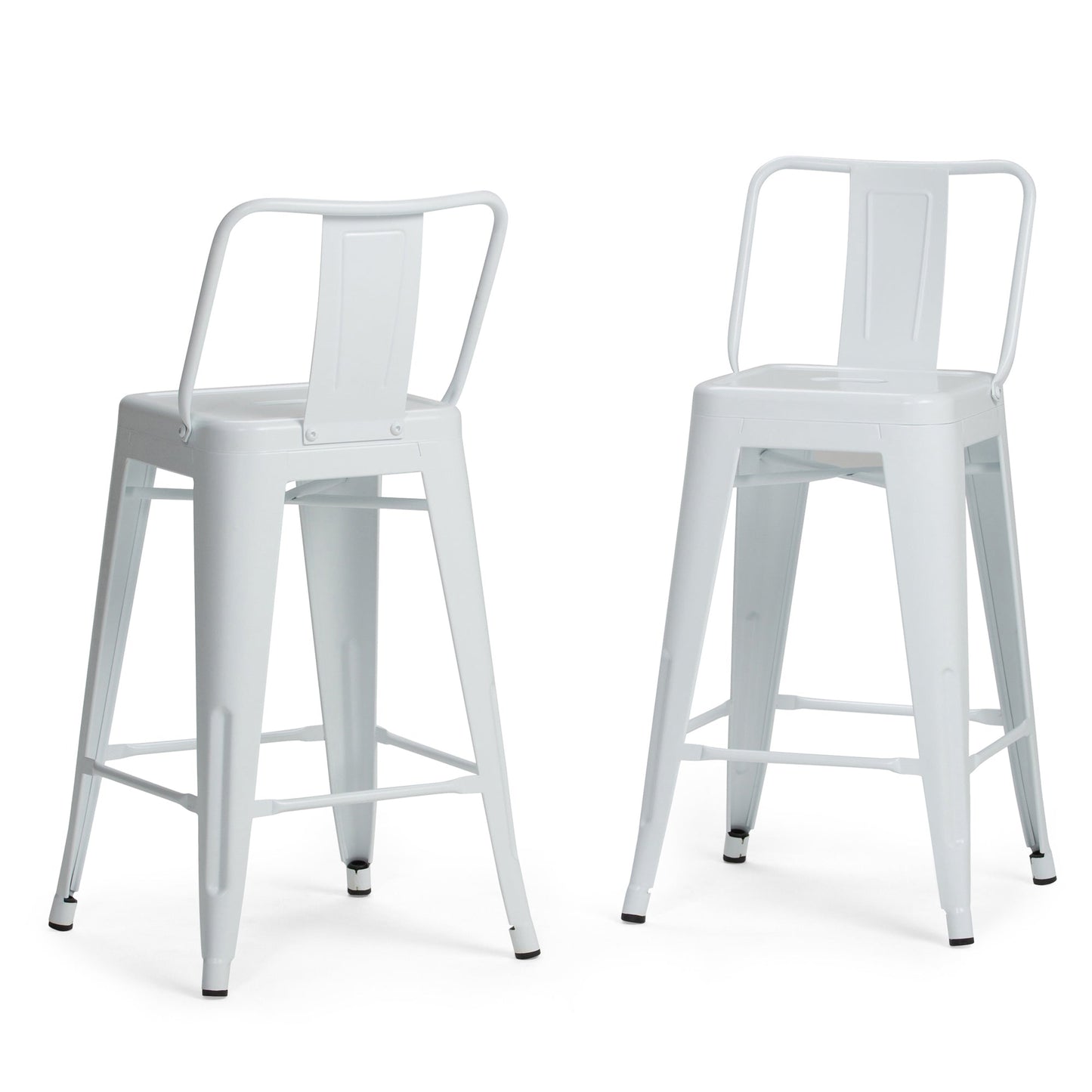 White | Rayne 24 inch Metal Counter Height Stool