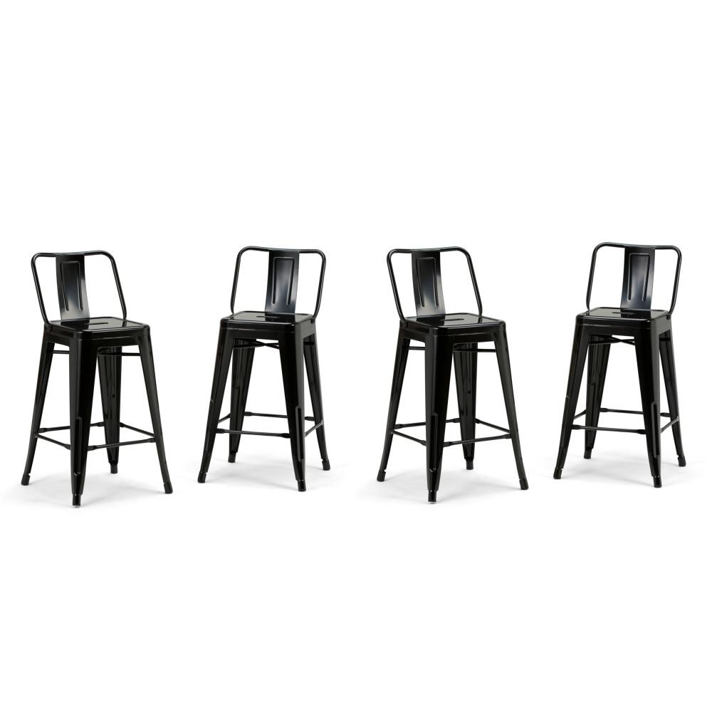 Black 24 inch | Rayne 24 inch Metal Counter Height Stool (Set of 4)