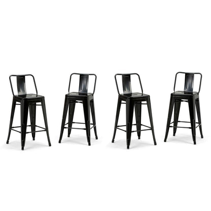 Black 24 inch | Rayne 24 inch Metal Counter Height Stool (Set of 4)