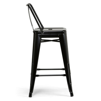 Black 24 inch | Rayne 24 inch Metal Counter Height Stool (Set of 4)