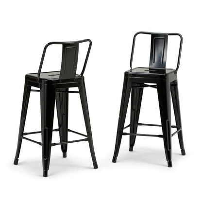 Black 24 inch | Rayne 24 inch Metal Counter Height Stool (Set of 4)