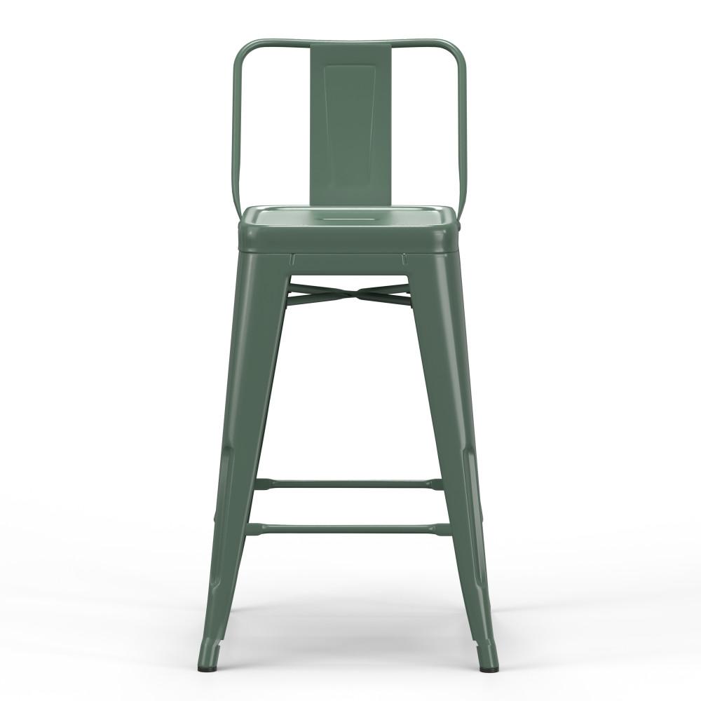 Deep Sage Green 24 inch | Rayne 24 inch Metal Counter Height Stool (Set of 4)