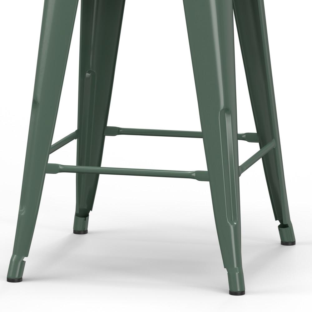 Deep Sage Green 24 inch | Rayne 24 inch Metal Counter Height Stool (Set of 4)