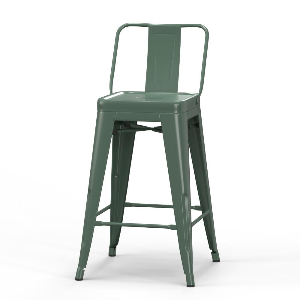 Deep Sage Green 24 inch | Rayne 24 inch Metal Counter Height Stool (Set of 4)