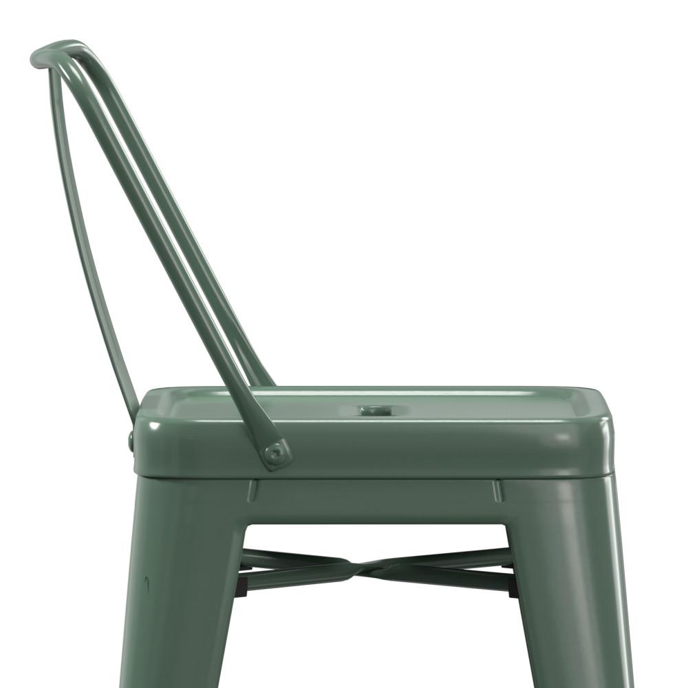 Deep Sage Green 24 inch | Rayne 24 inch Metal Counter Height Stool (Set of 4)