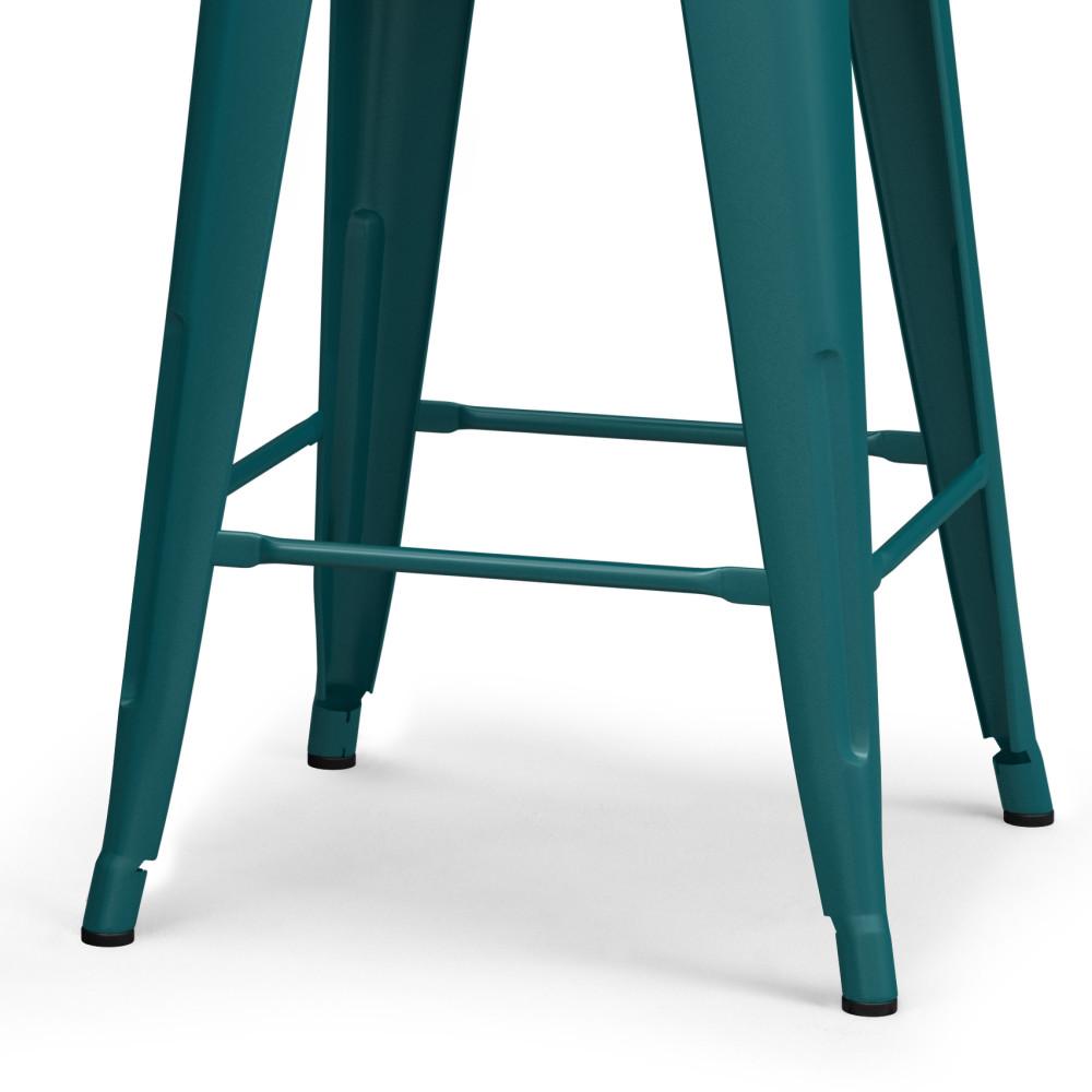 Teal Blue 24 Inch | Rayne 24 inch Metal Counter Height Stool (Set of 4)