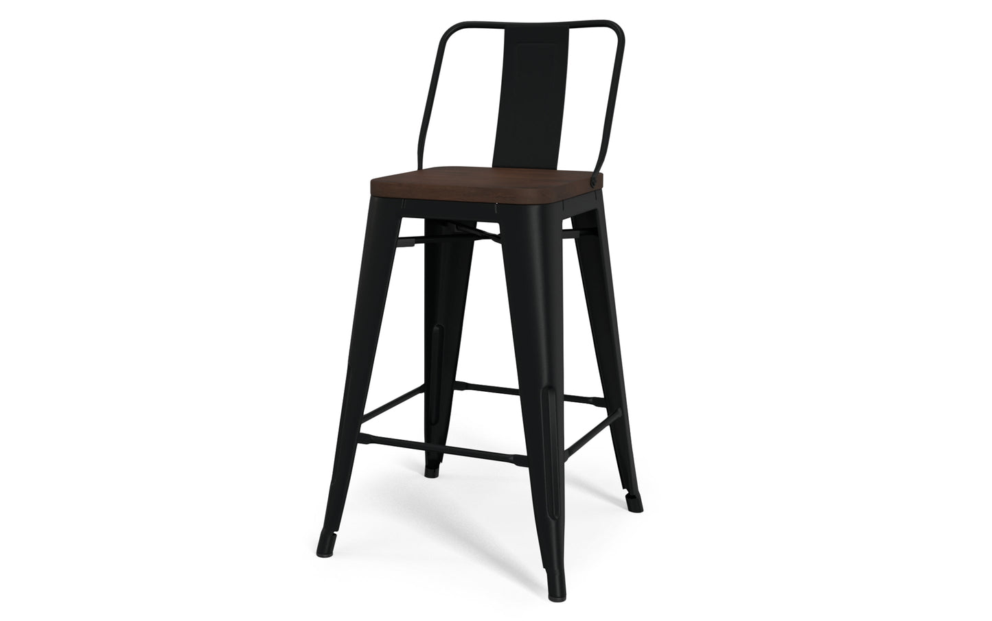 Black 24 inch | Rayne 24 inch Metal  Wood Counter Height Stool (Set of 2)