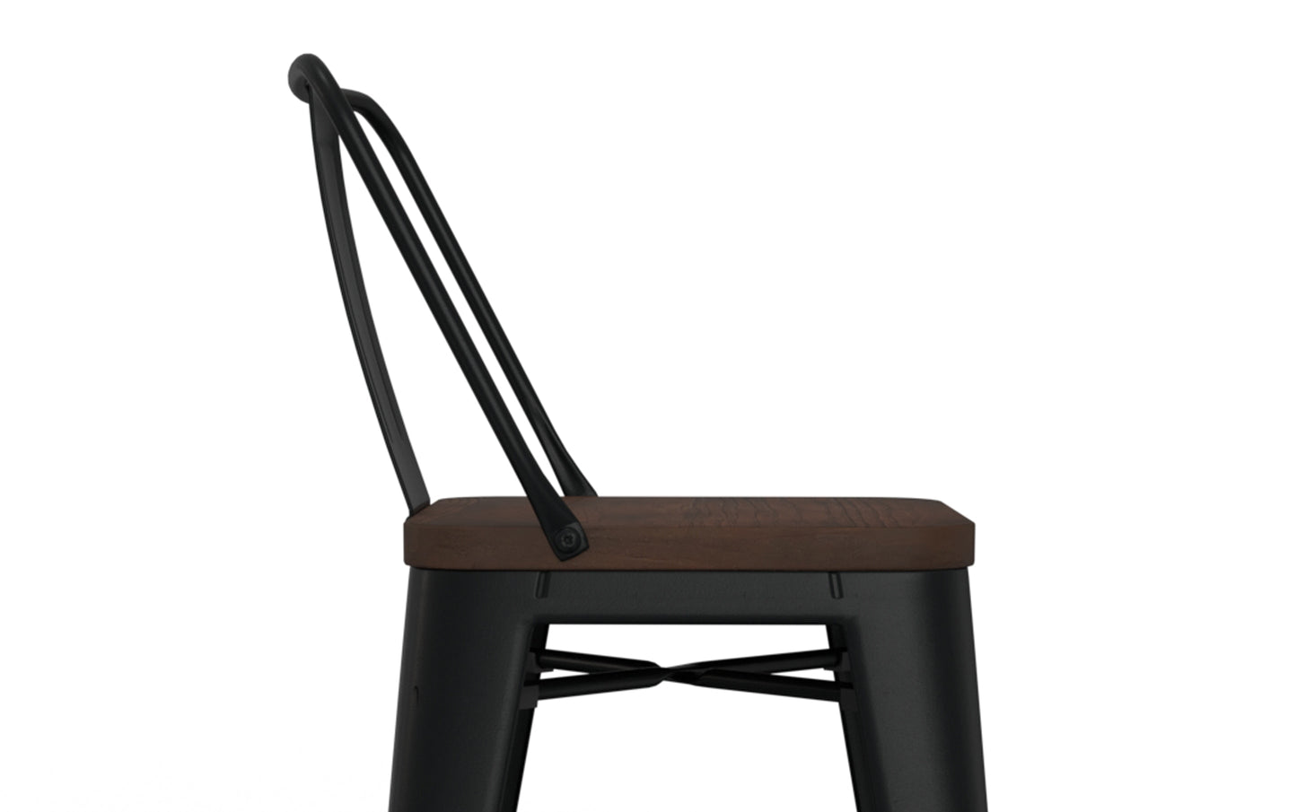 Black 24 inch | Rayne 24 inch Metal  Wood Counter Height Stool (Set of 2)