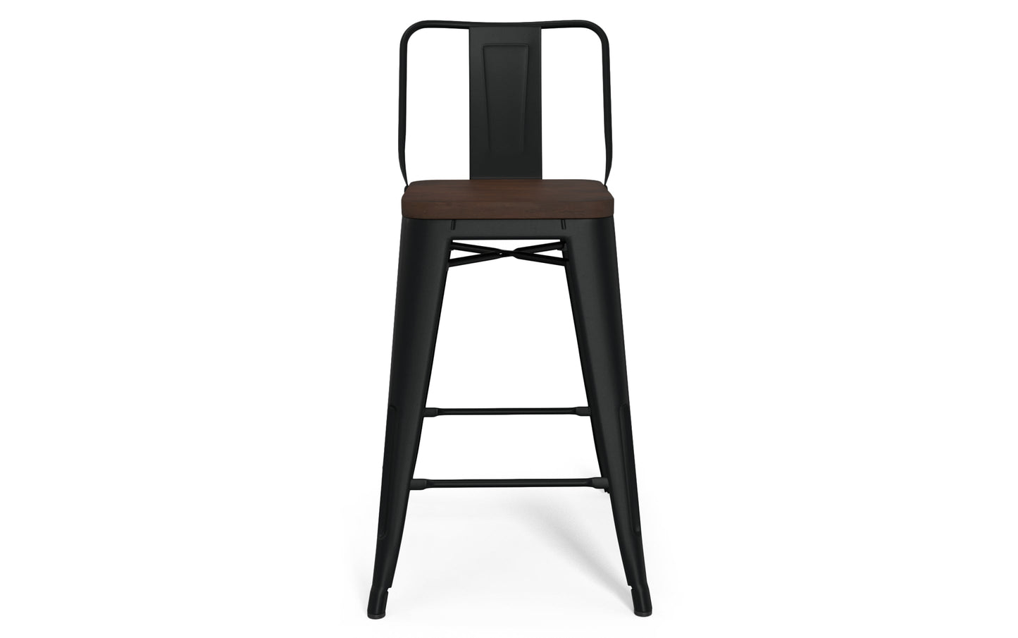 Black 24 inch | Rayne 24 inch Metal  Wood Counter Height Stool (Set of 2)