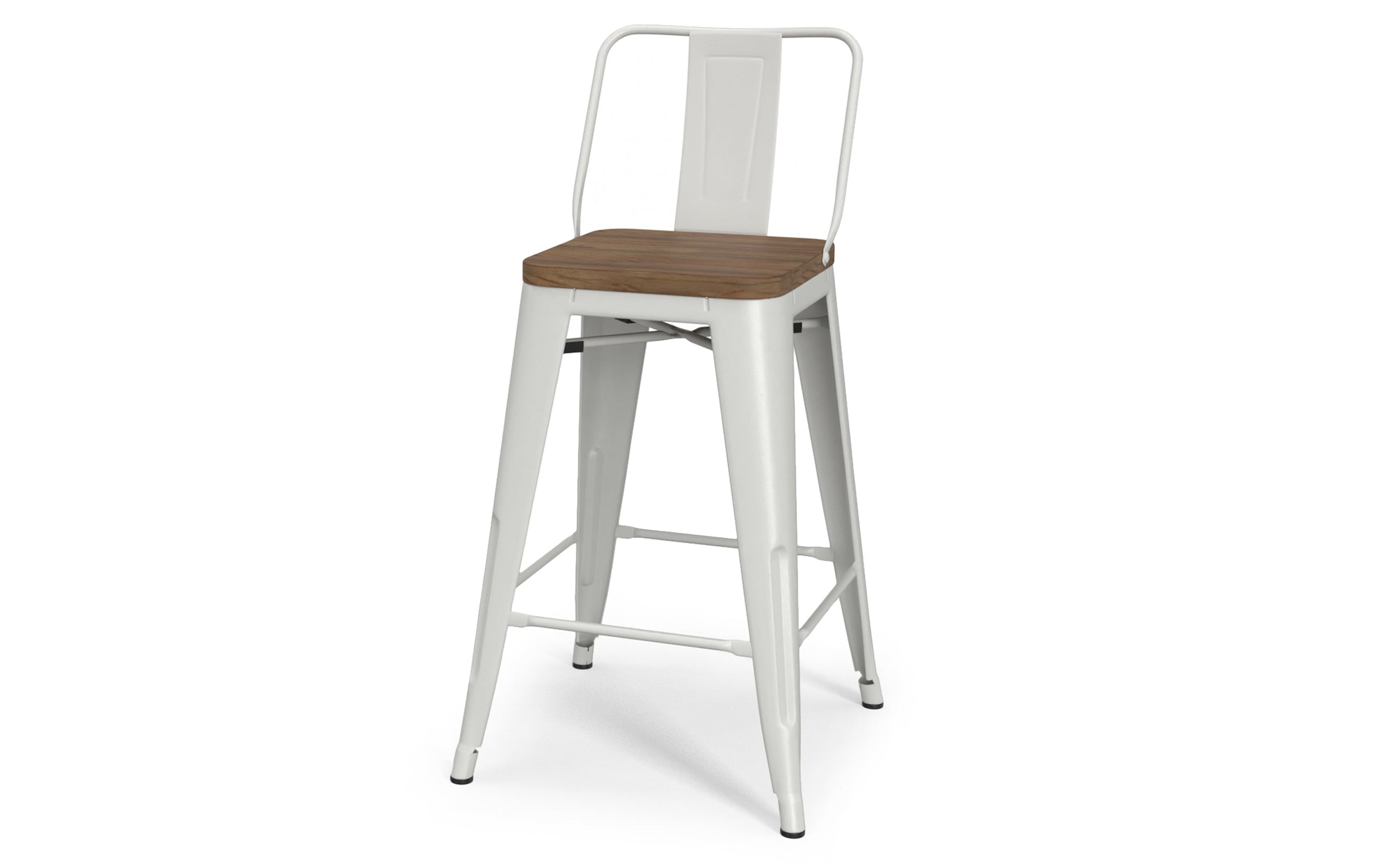 White 24 inch | Rayne 24 inch Metal  Wood Counter Height Stool (Set of 2)