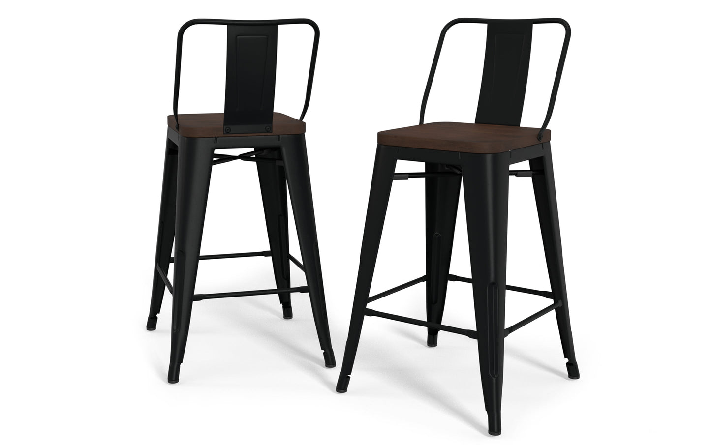 Black 24 inch | Rayne 24 inch Metal Wood Counter Height Stool (Set of 4)