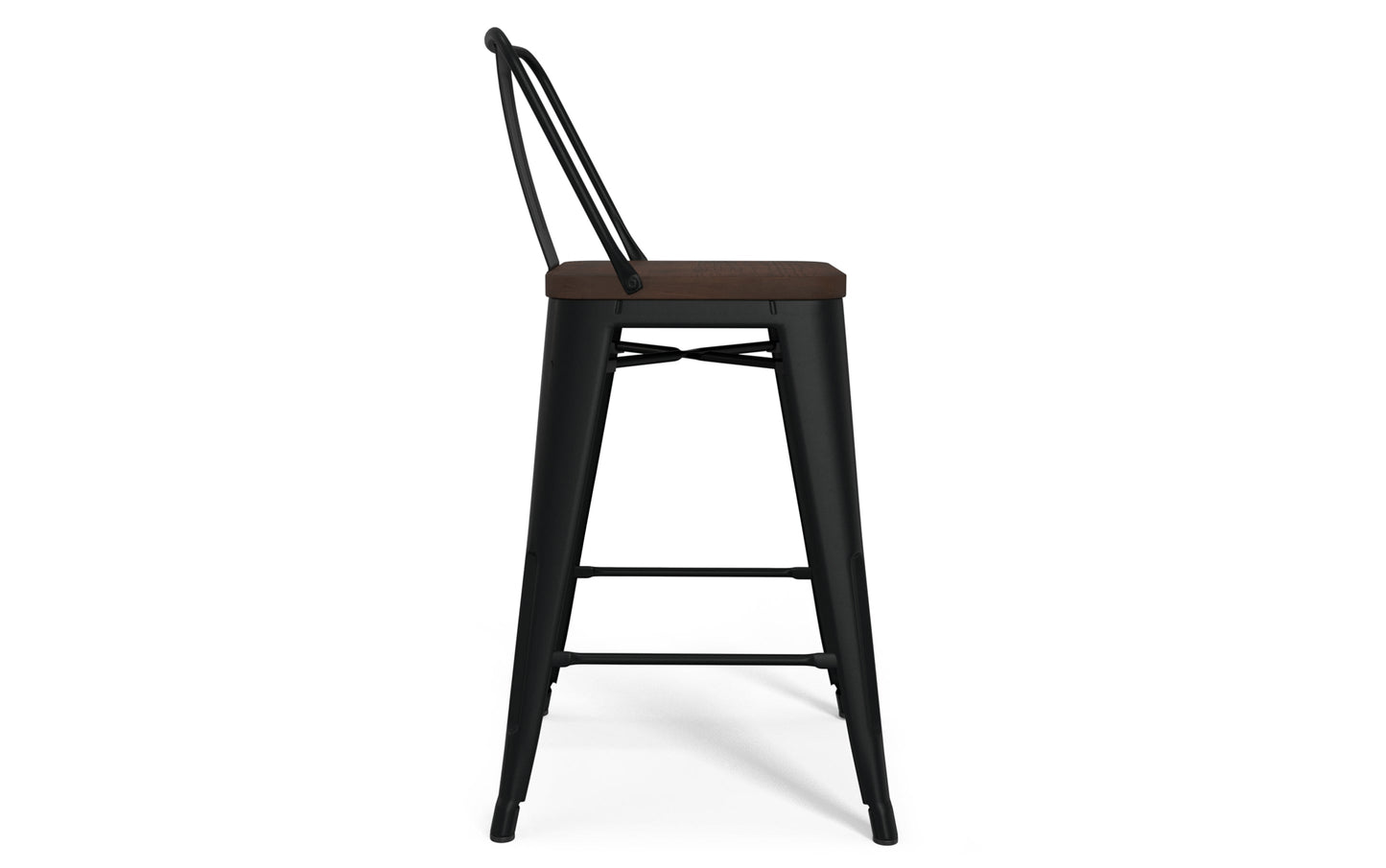 Black 24 inch | Rayne 24 inch Metal Wood Counter Height Stool (Set of 4)