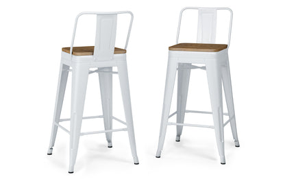 White 24 inch | Rayne 24 inch Metal Wood Counter Height Stool (Set of 4)