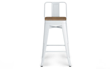 White 24 inch | Rayne 24 inch Metal Wood Counter Height Stool (Set of 4)