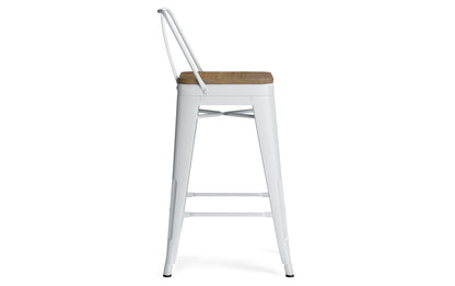 White 24 inch | Rayne 24 inch Metal Wood Counter Height Stool (Set of 4)