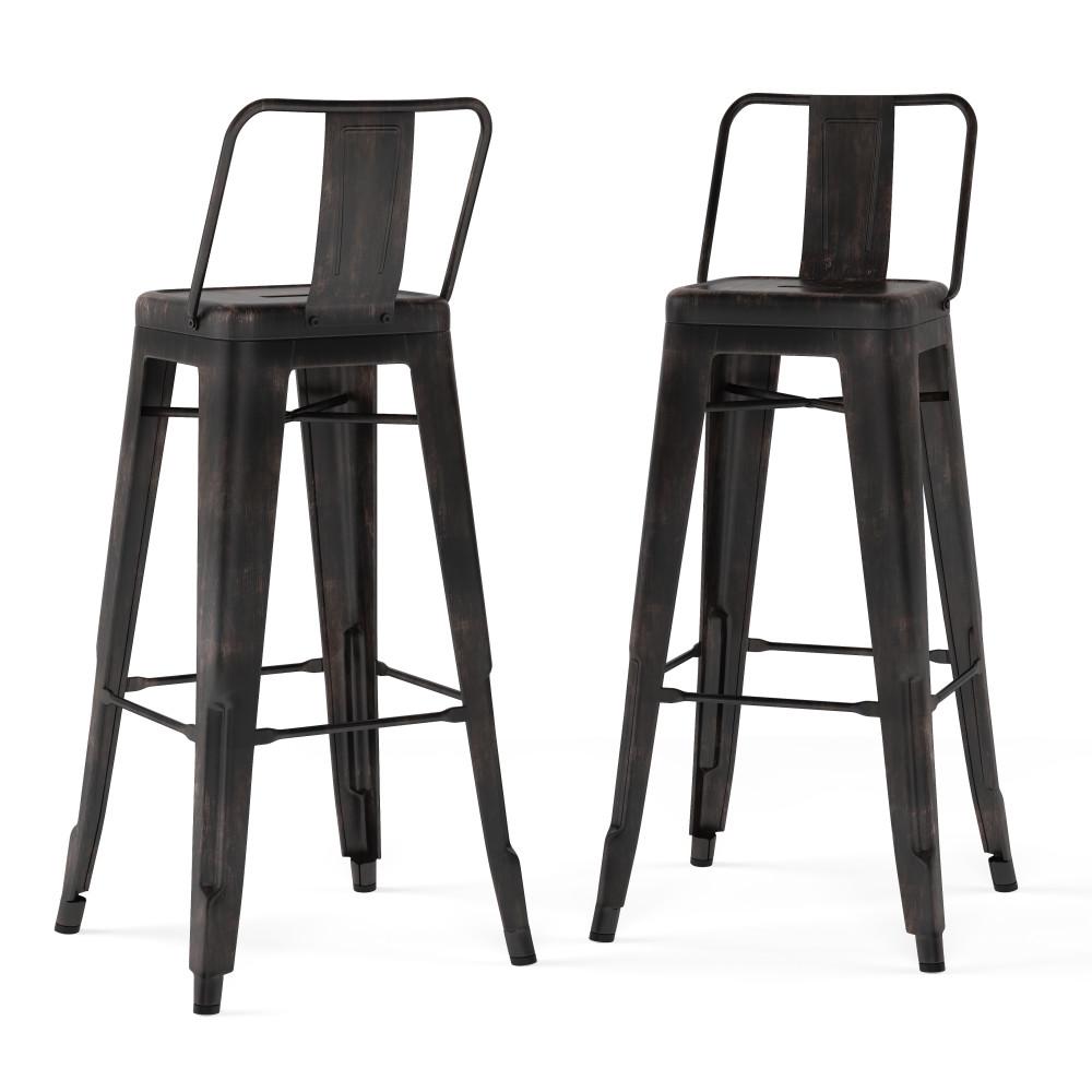 Distressed Black | Rayne 30 inch Metal Bar Stool