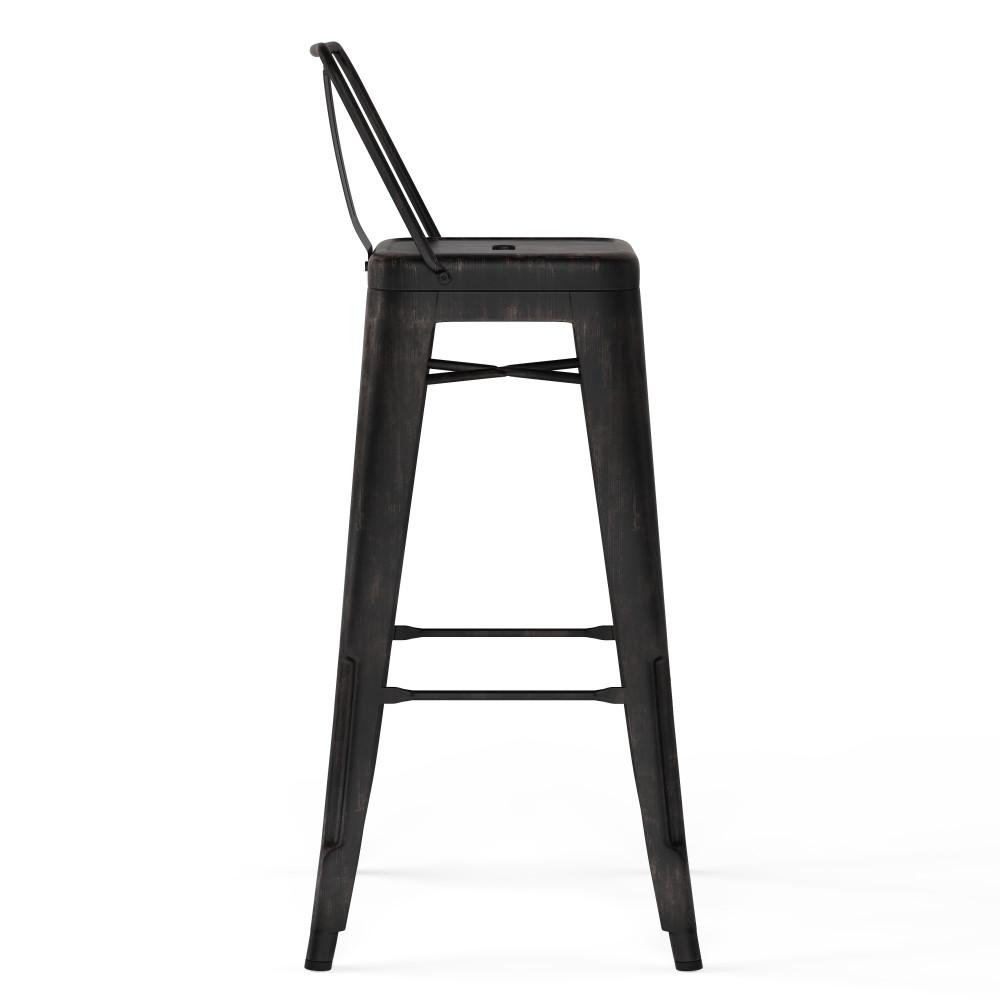 Distressed Black | Rayne 30 inch Metal Bar Stool