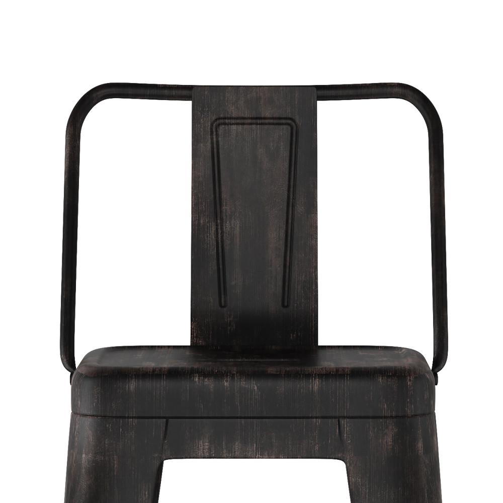 Distressed Black | Rayne 30 inch Metal Bar Stool