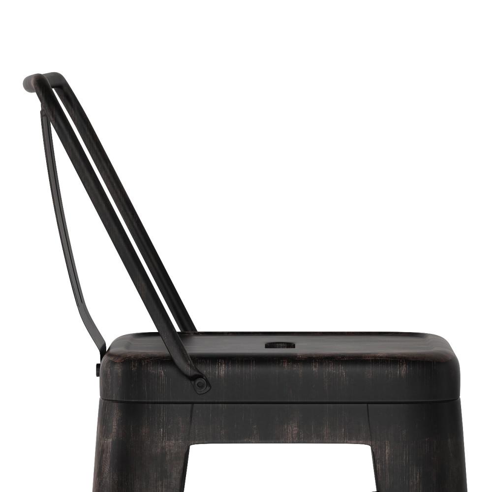 Distressed Black | Rayne 30 inch Metal Bar Stool