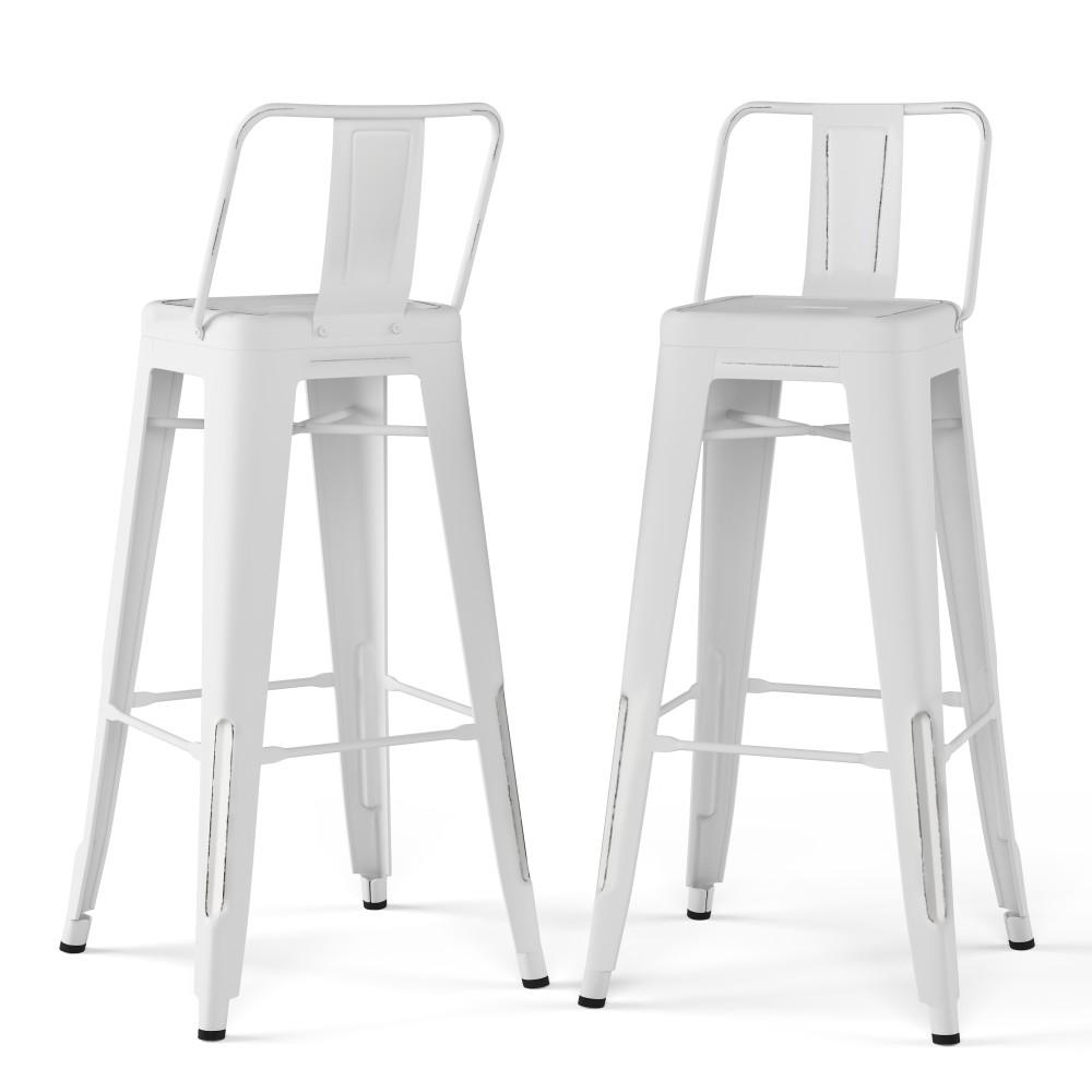 Distressed White | Rayne 30 inch Metal Bar Stool