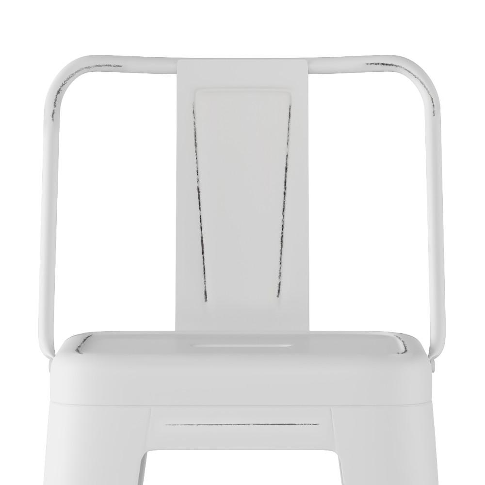 Distressed White | Rayne 30 inch Metal Bar Stool