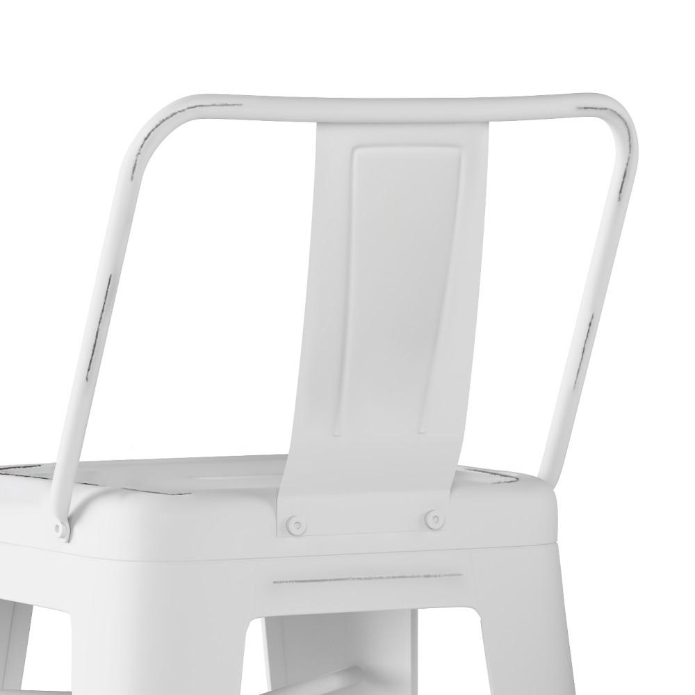 Distressed White | Rayne 30 inch Metal Bar Stool