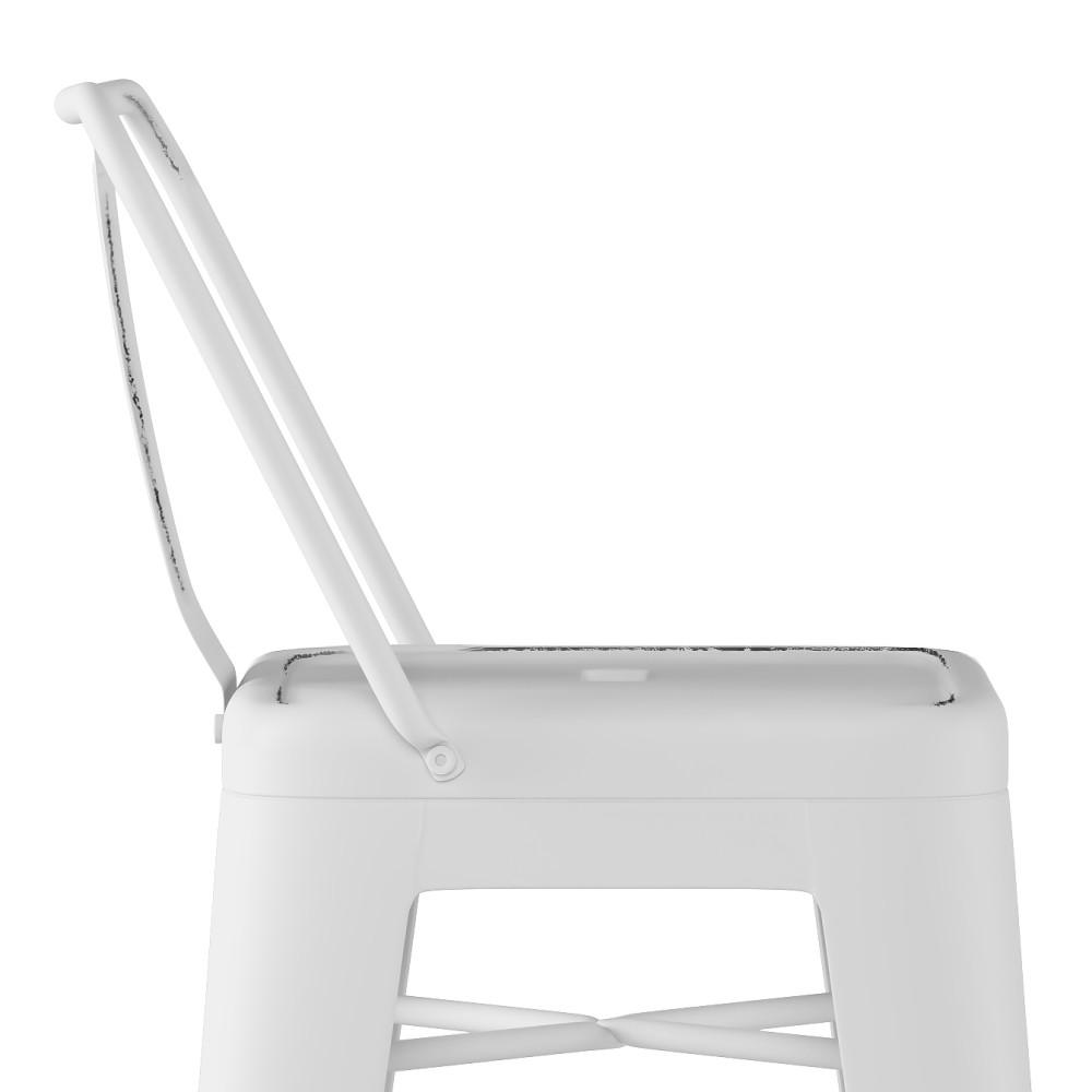 Distressed White | Rayne 30 inch Metal Bar Stool