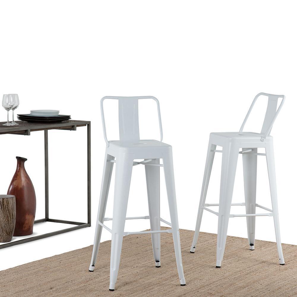 White | Rayne 30 inch Metal Bar Stool