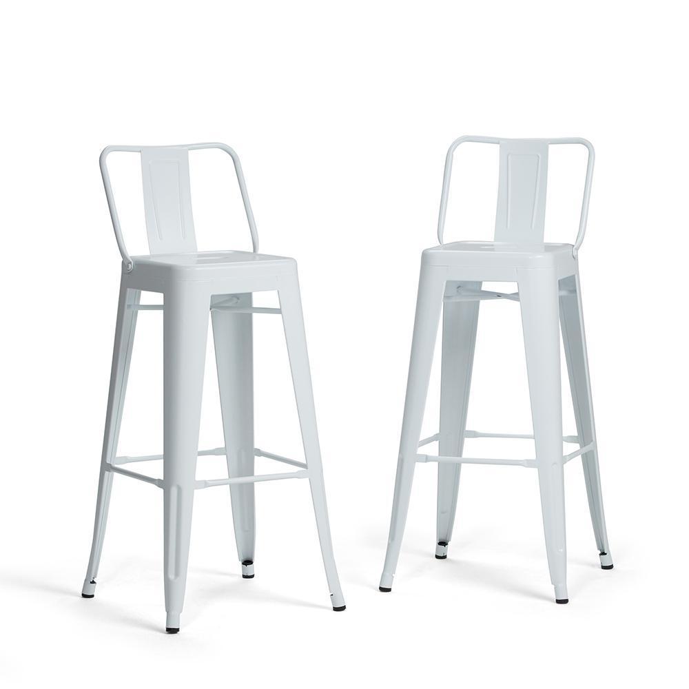 White | Rayne 30 inch Metal Bar Stool