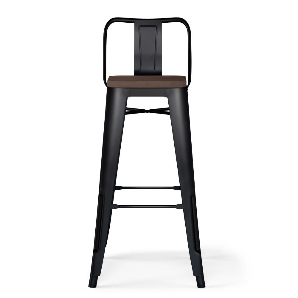 Black  30 inch | Rayne 30 inch Metal  Wood Bar Stool (Set of 2)