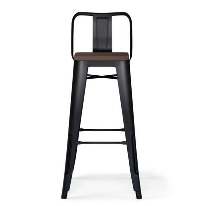 Black  30 inch | Rayne 30 inch Metal  Wood Bar Stool (Set of 2)