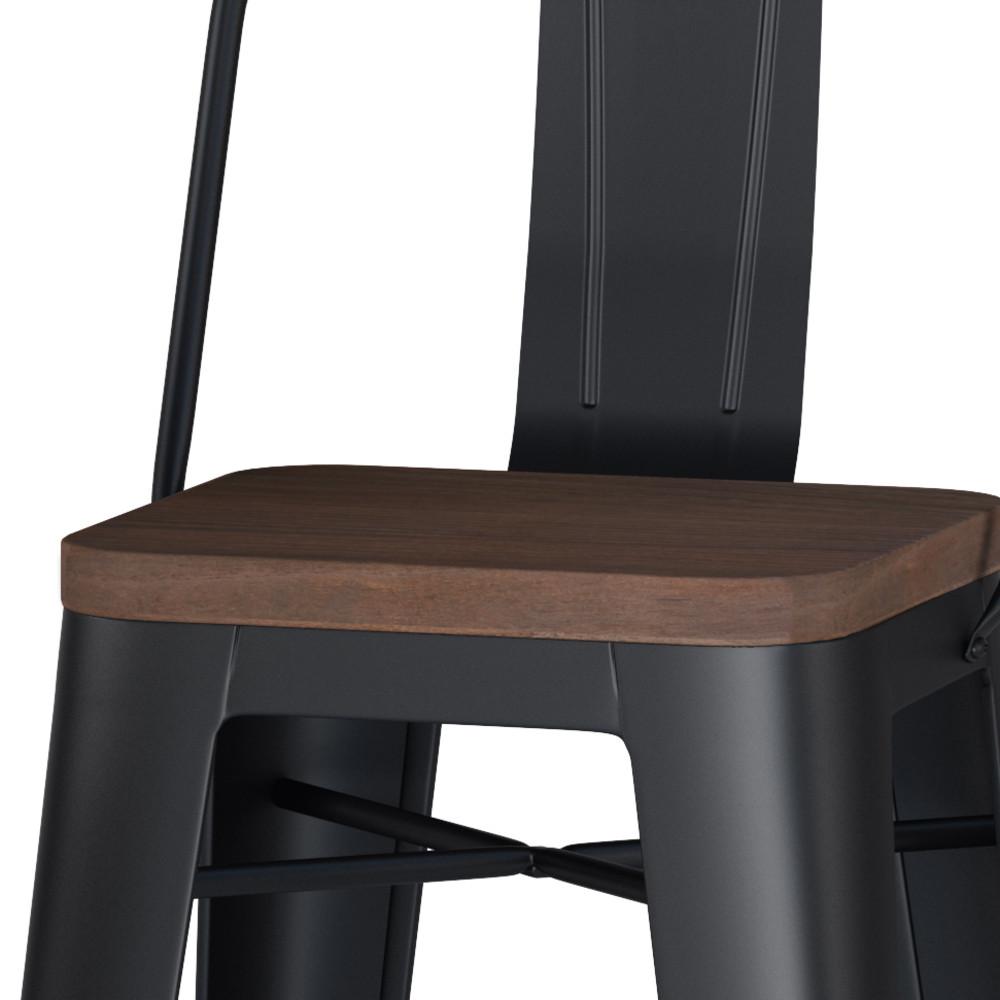 Black  30 inch | Rayne 30 inch Metal  Wood Bar Stool (Set of 2)