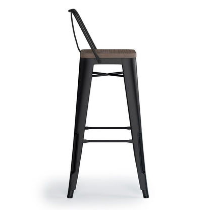 Black  30 inch | Rayne 30 inch Metal  Wood Bar Stool (Set of 2)