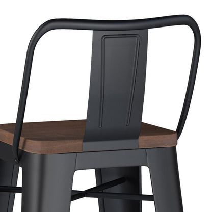 Black  30 inch | Rayne 30 inch Metal  Wood Bar Stool (Set of 2)