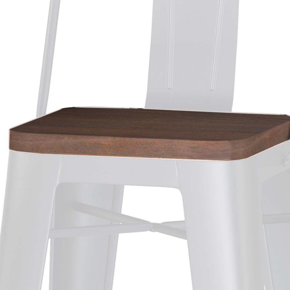 White 30 inch | Rayne 30 inch Metal  Wood Bar Stool (Set of 2)