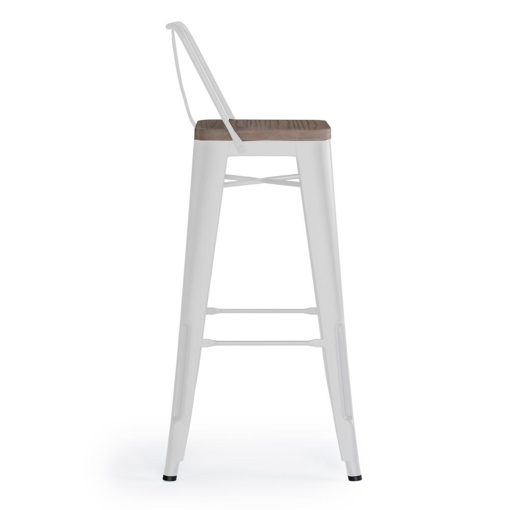 White 30 inch | Rayne 30 inch Metal  Wood Bar Stool (Set of 2)