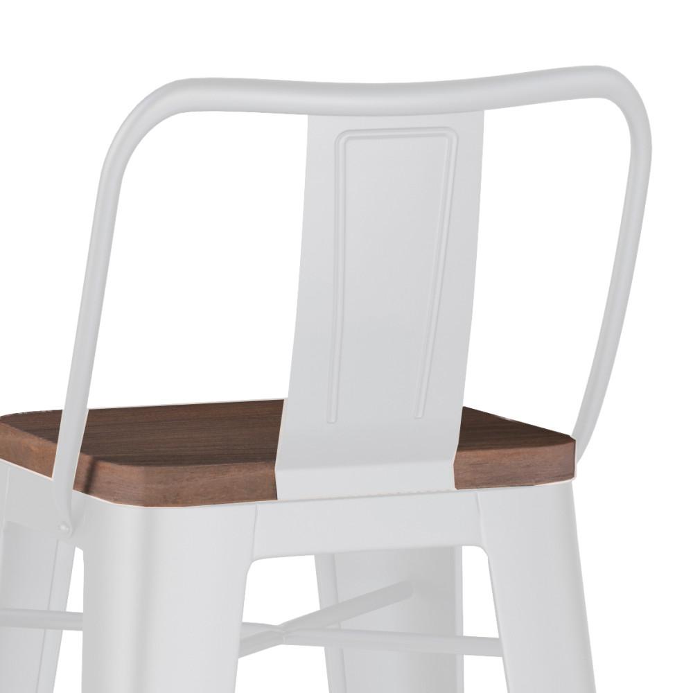 White 30 inch | Rayne 30 inch Metal  Wood Bar Stool (Set of 2)