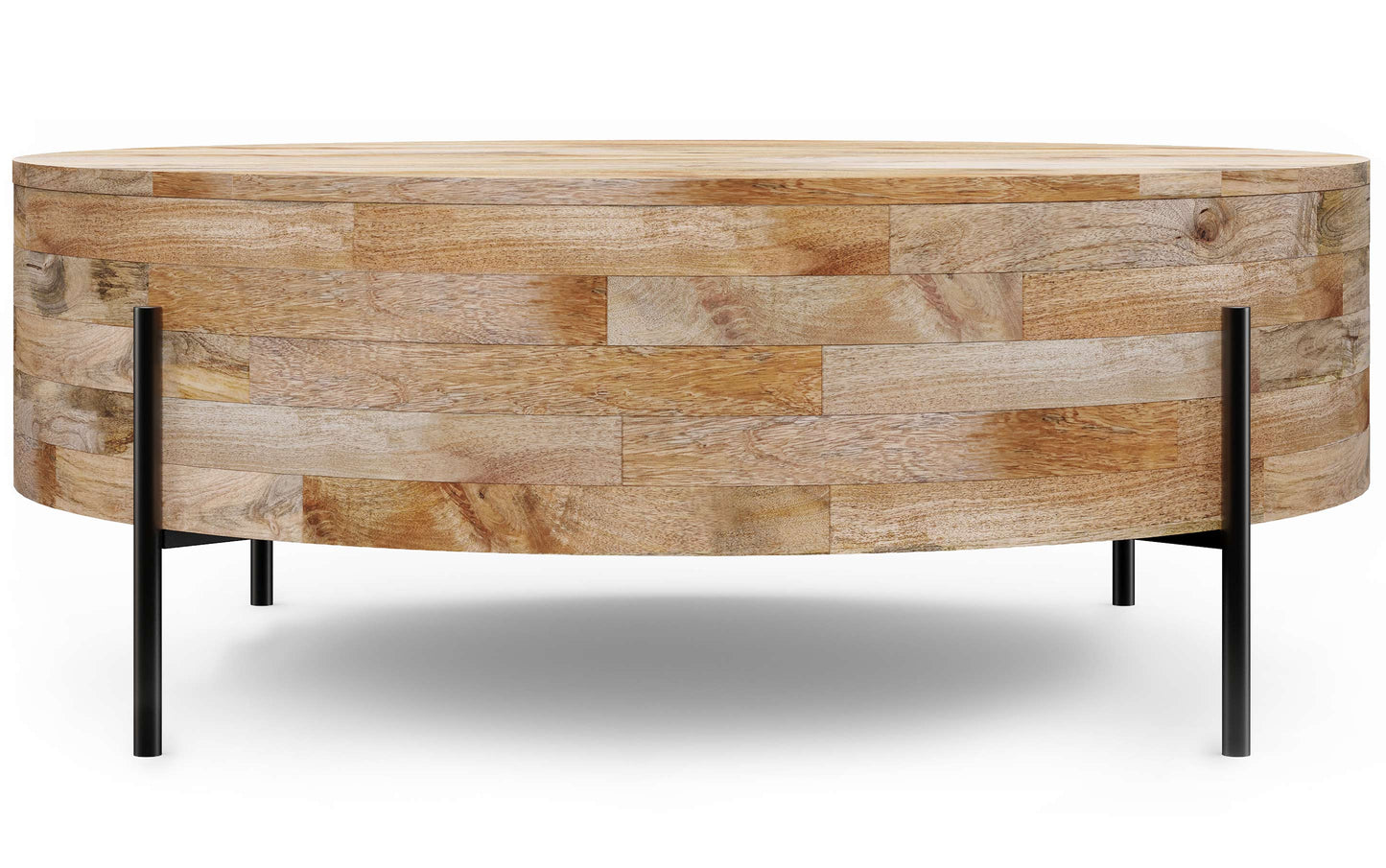 Natural | Rayburn Drum Coffee Table in Mango