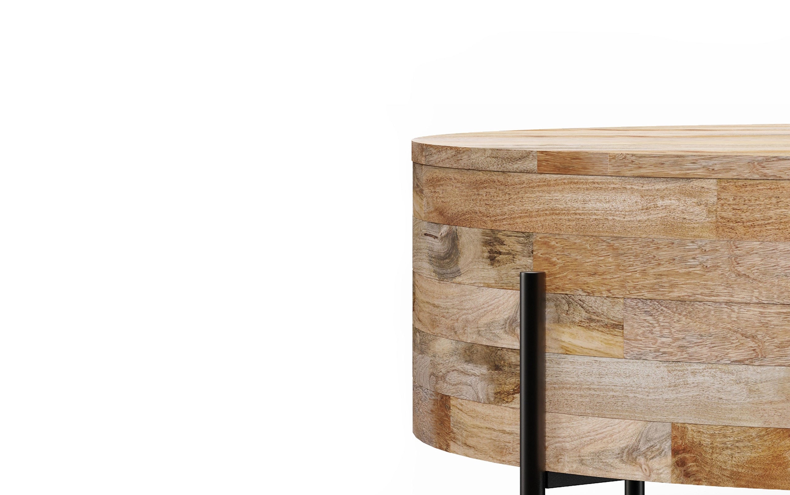 Natural | Rayburn Drum Coffee Table in Mango