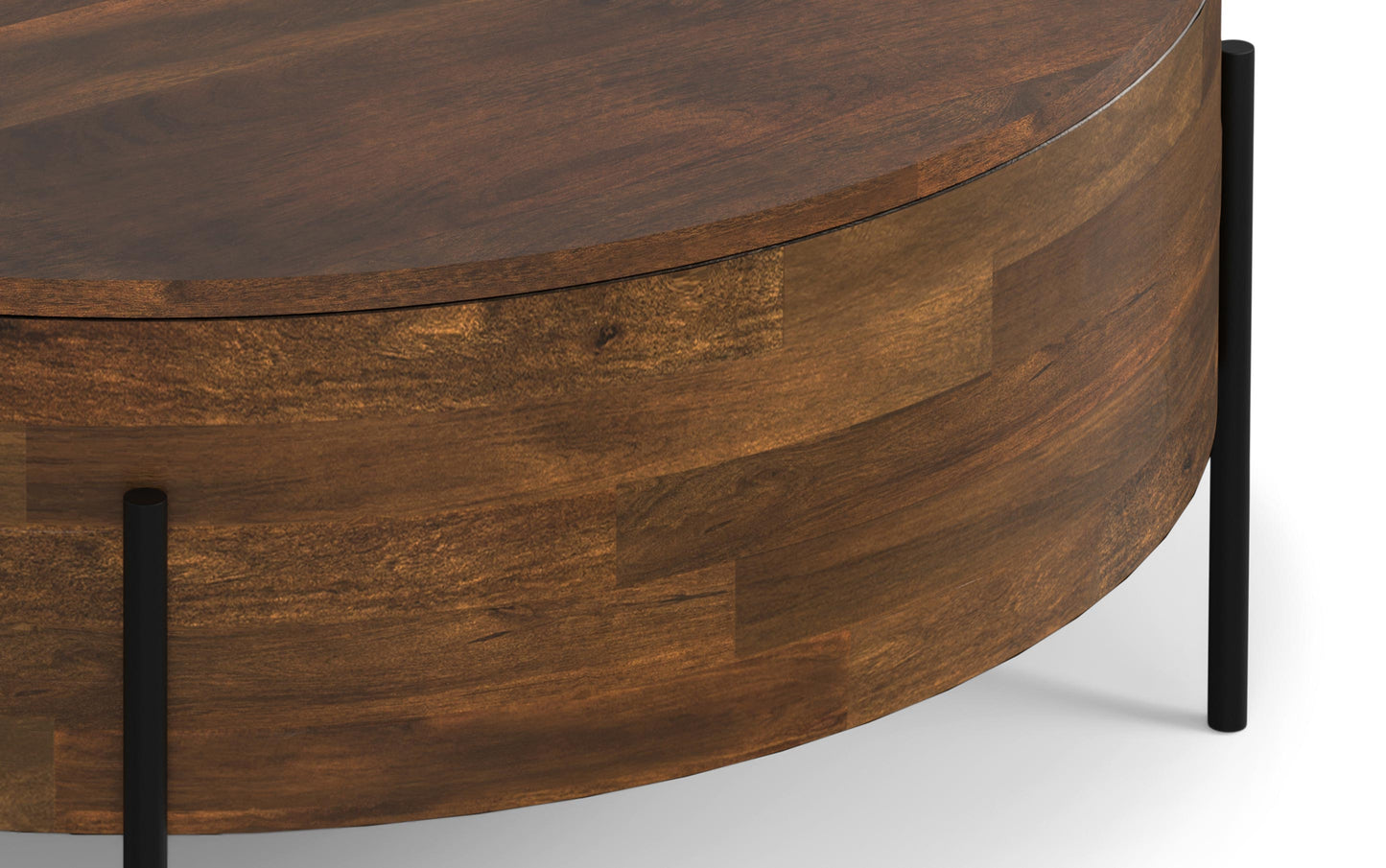 Walnut Brown | Rayburn Drum Coffee Table in Mango