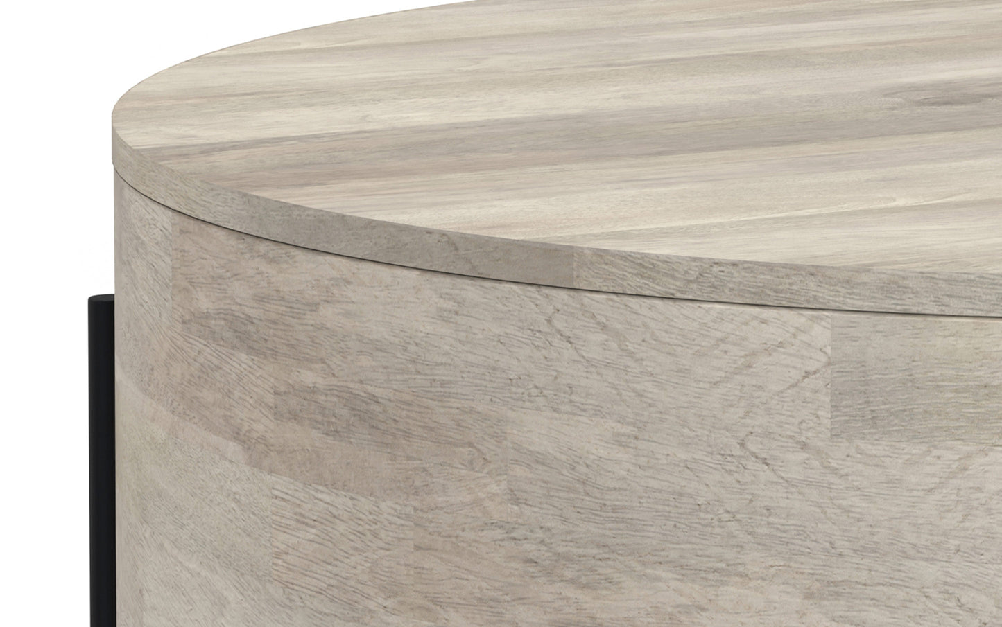 White Wash | Rayburn Drum Coffee Table in Mango