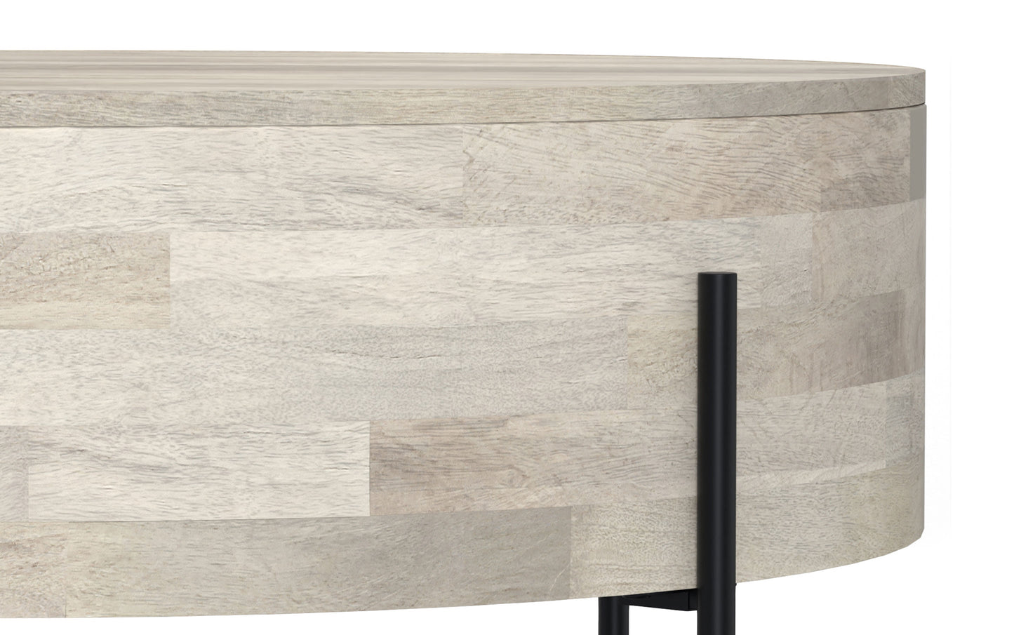 White Wash | Rayburn Drum Coffee Table in Mango