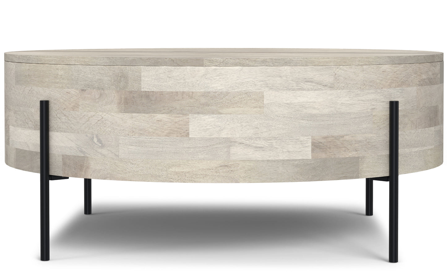 White Wash | Rayburn Drum Coffee Table in Mango