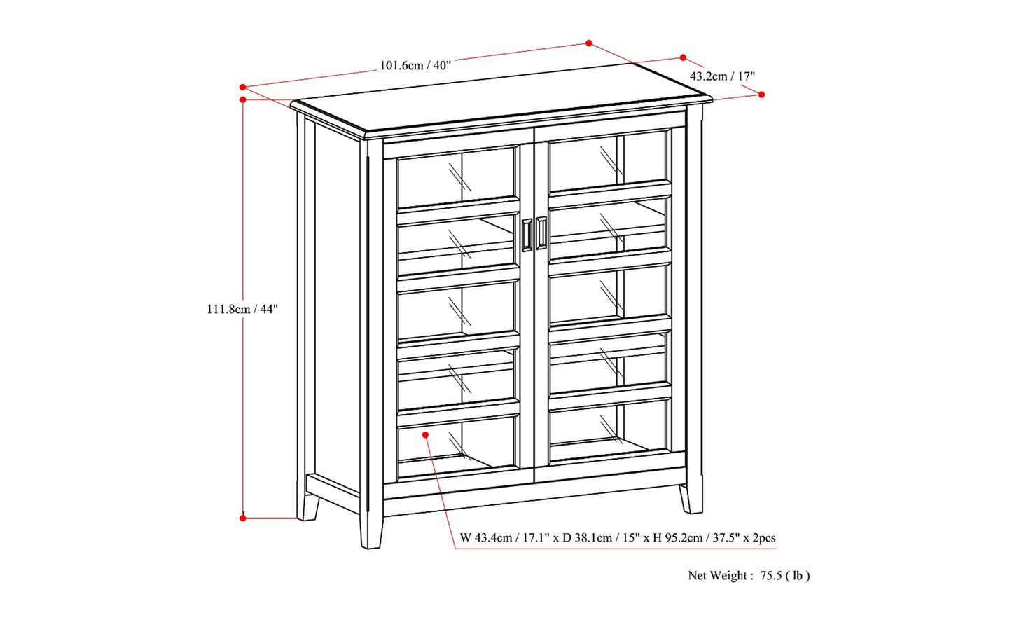 Mahogany Brown | Burlington Medium Storage Cabinet