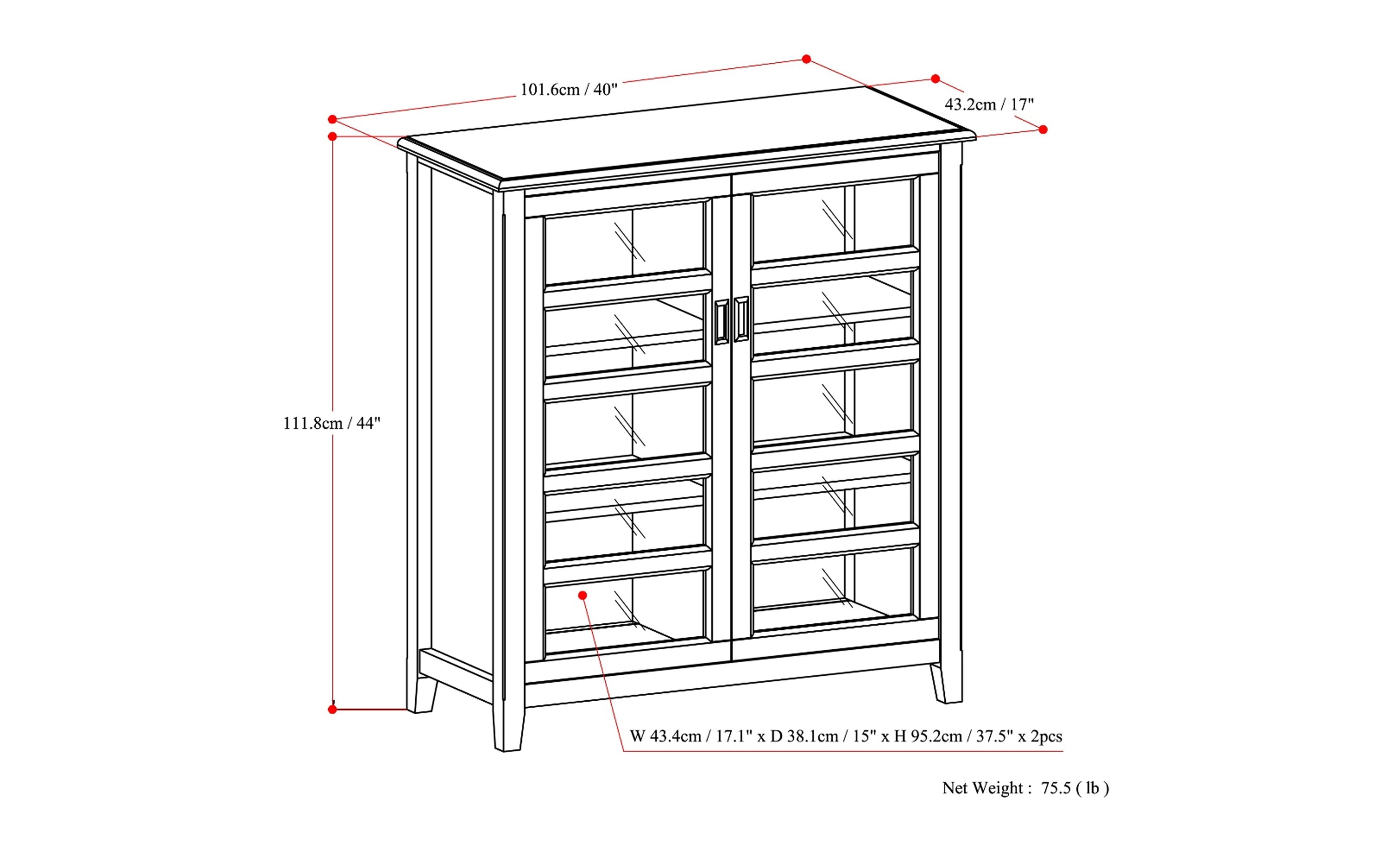 Mahogany Brown | Burlington Medium Storage Cabinet