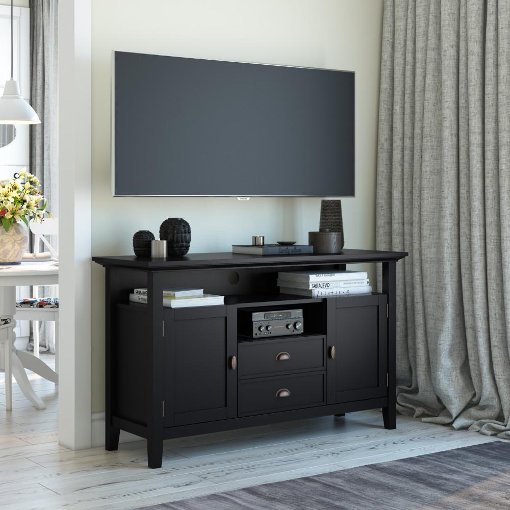 Black | Redmond 54 inch Tall TV Media Stand