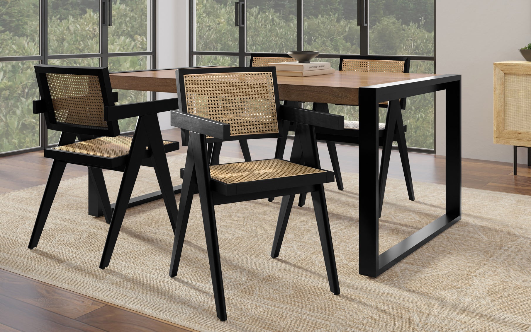 Black Rattan | Regina Dining Arm Chair (Set of 2)